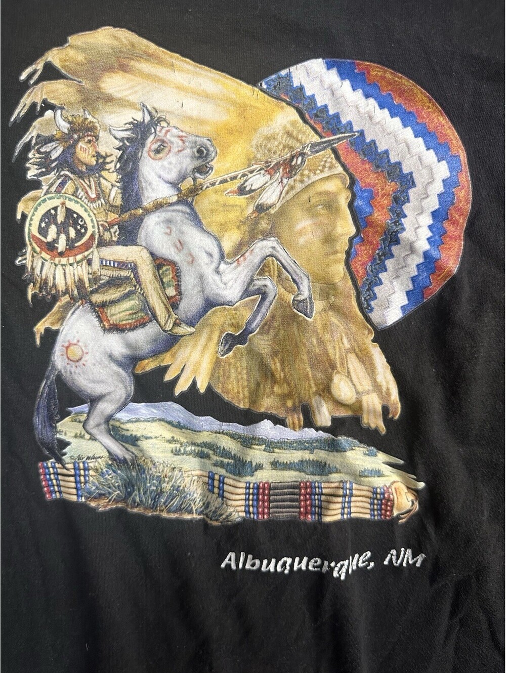 VTG Albuquerque NM Southwest Native American Art Graphic T Delta Pro Weight